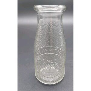 Vintage Dairy Milk By Heritage Company Half Pint Bottle Since 1810 Pebbled Glass
